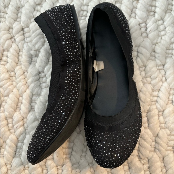 Women’s Sparkly Black Flats Size 9.5 - Picture 2 of 4